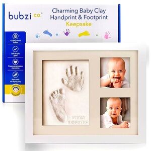 NIB Bubzi Co. Baby Handprint & Footprint Keepsake Frame